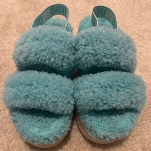 UGG Fluffy Blue Slippers